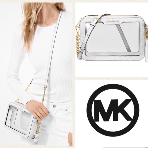 michael michael kors clear camera medium bag
